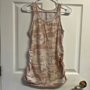 Paisley Sky Pink Camo Maternity Ruched Sleeveless Tank Top